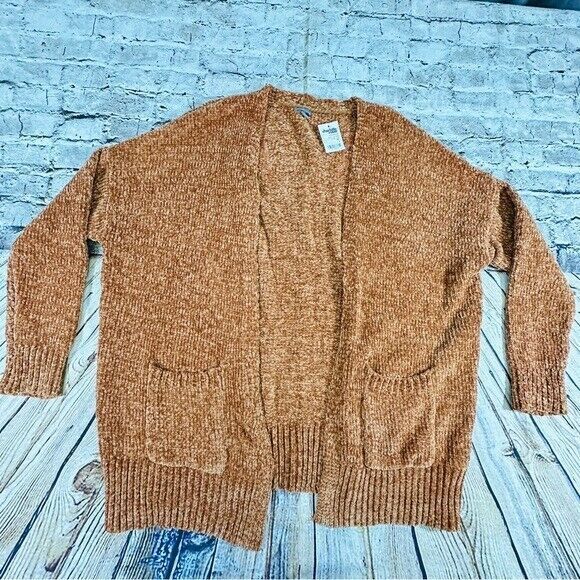 Charlotte Russe Sweater Womens Large Orange Rust Long Sleeve w/Pockets NWT - Picture 1 of 10